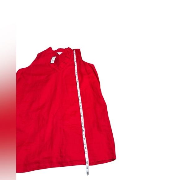 NWT Crown & Ivy Curvey Size 2x Red Linen Dress Side Pockets New With Tags - Picture 5 of 6